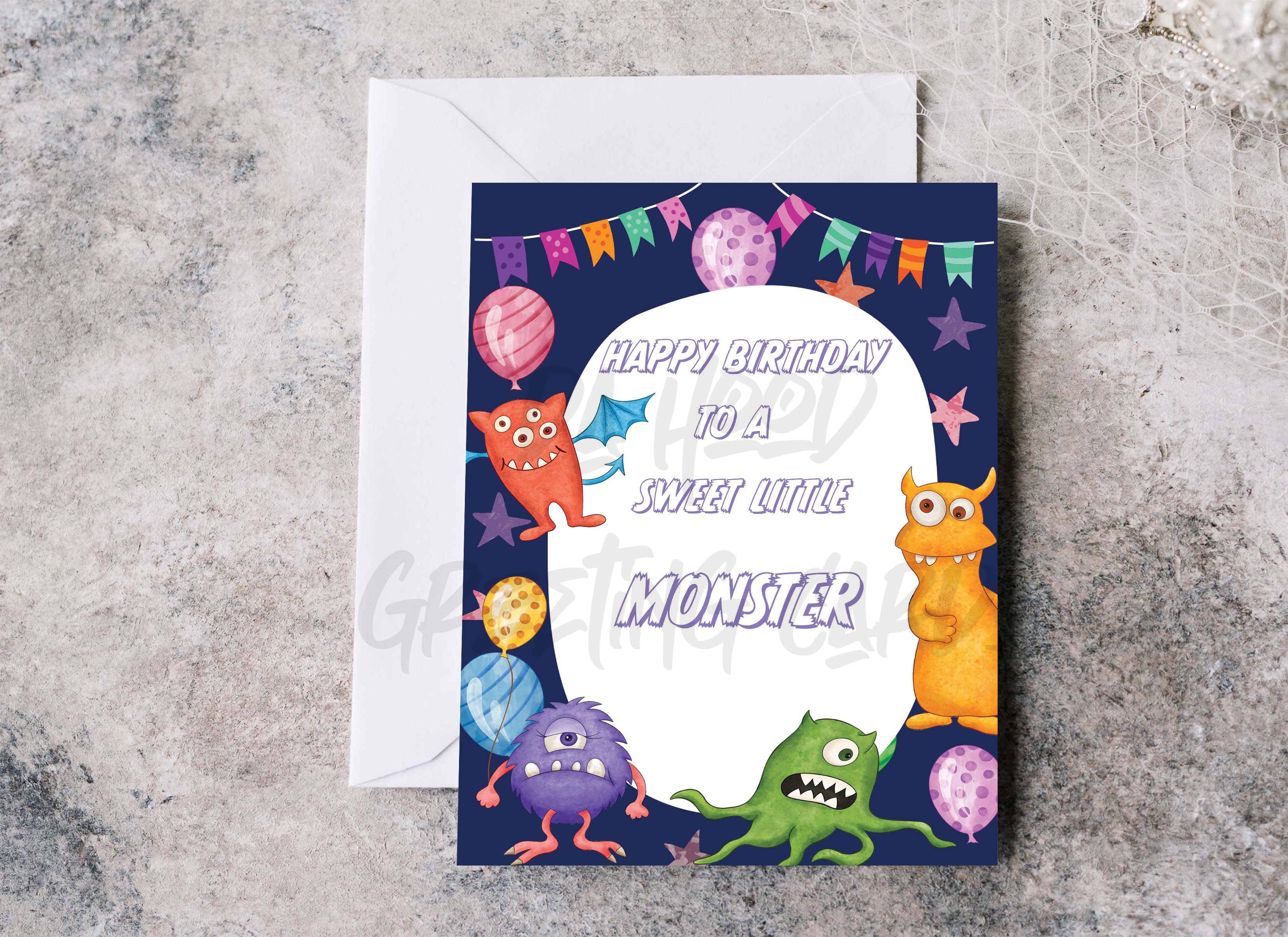 Kids Birthday Card (Monster)