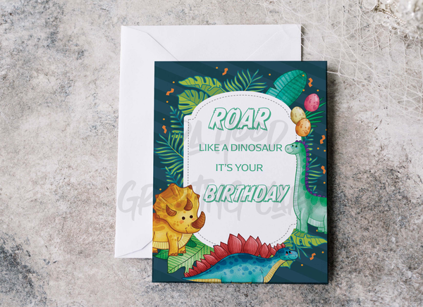 Kids Birthday Card (Dinosaur)