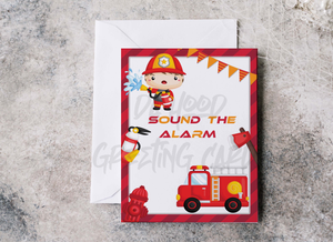 Kids Birthday Card (Firefighter)