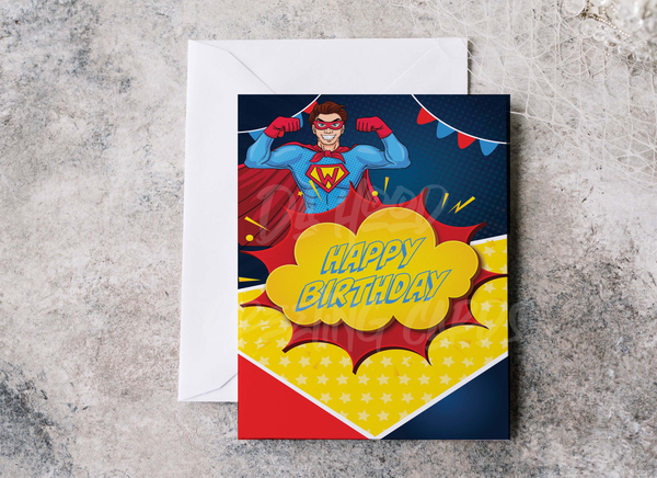 Kids Birthday Card (Superhero)
