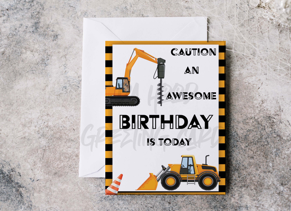 Kids Birthday Card (Construction)