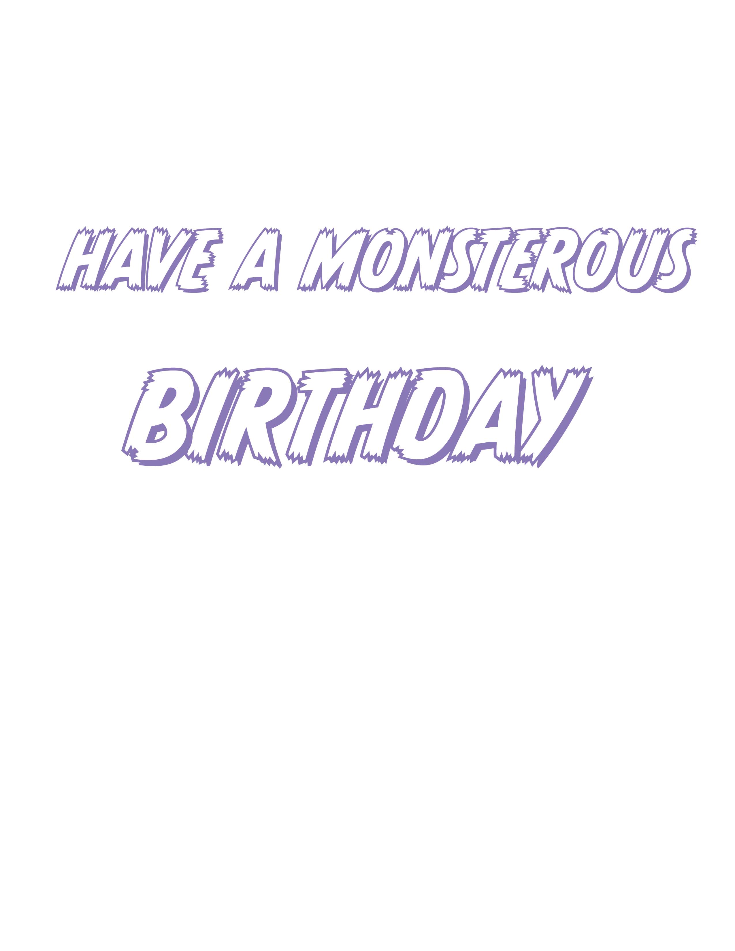 Kids Birthday Card (Monster)